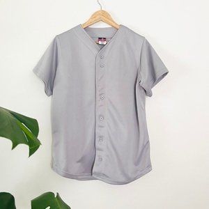 Alleson Athletic Women's Button Jersey Grey / Gray Size Large